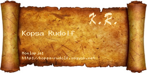 Kopsa Rudolf névjegykártya