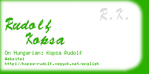 rudolf kopsa business card